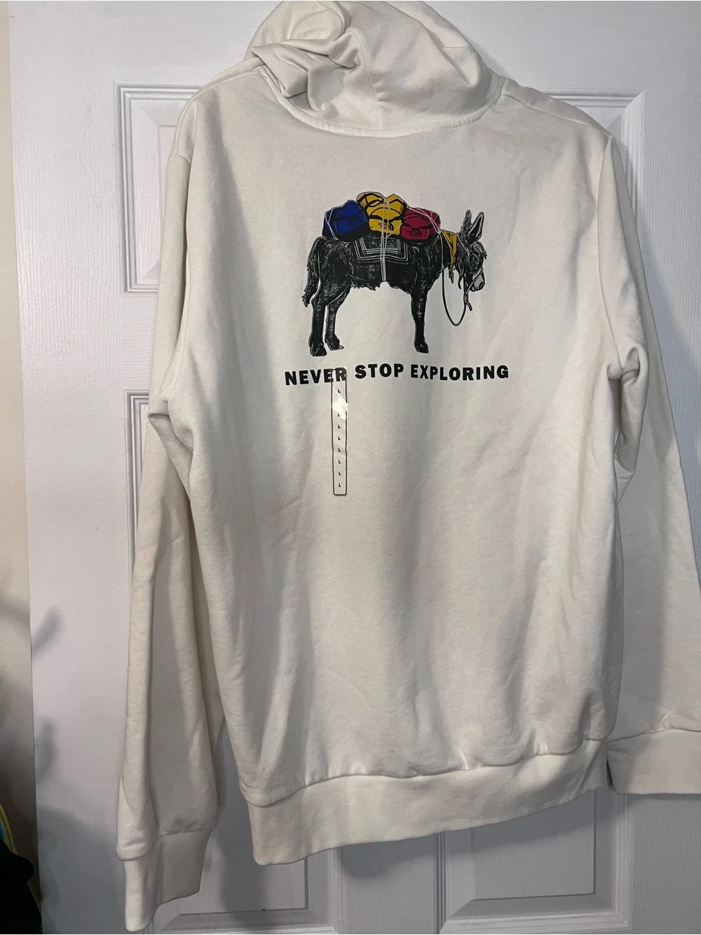 #512 The North Face Evo Pack Hoodie Mule Graphic White Dune Men’s Large NWT